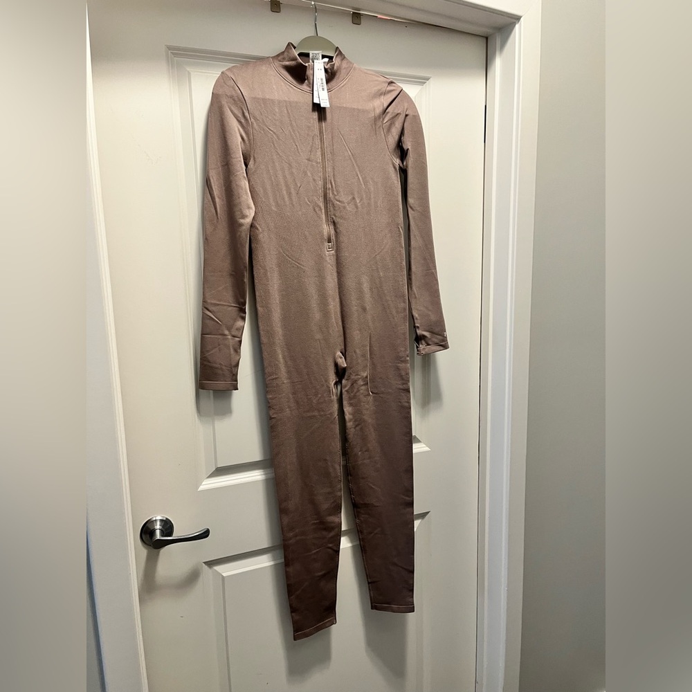 PINK Victoria's Secret Taupe Long Sleeve Jumpsuit